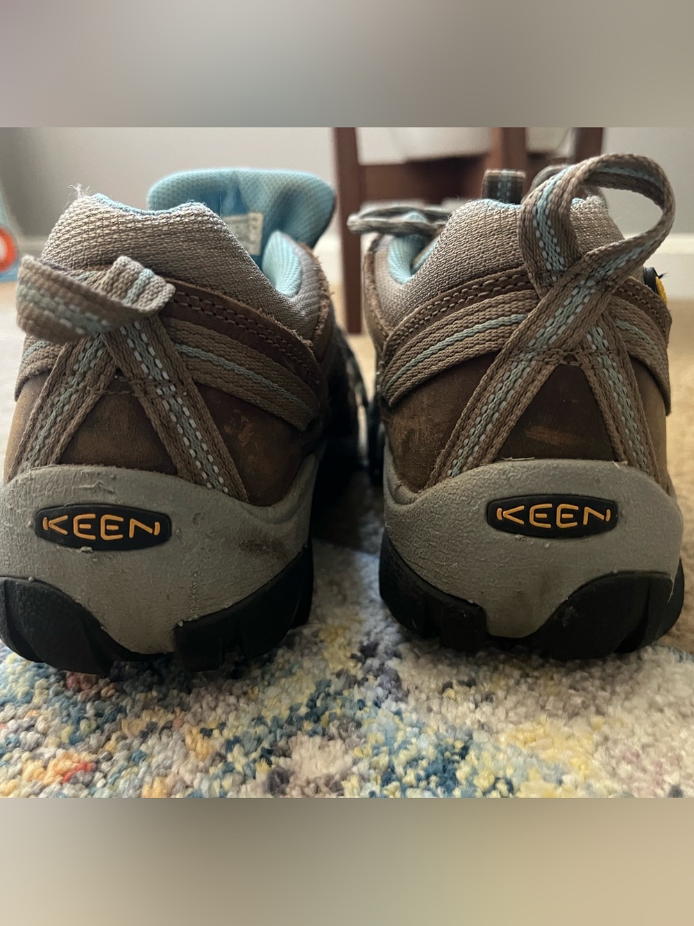 KEEN Brown and Teal Women's Trail Shoes - Picture 6 of 6